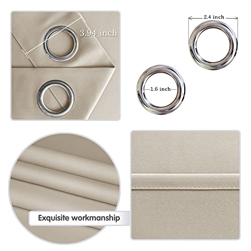 Image of DWCN Room Divider Curtain Total Privacy Thermal Blackout Curtain for Patio Door, Living Room, Bedroom Partition and Shared Office Space, 1 Grommet Curtain Panel, 8.3ft Wide x 7ft Tall, Light Beige