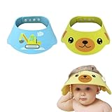 2 Pack Baby Shower Caps – Soft Hair Washing Shield Visor Hat for Toddlers Kids – Waterproof Protective Bath Shampoo Guard - Image 1