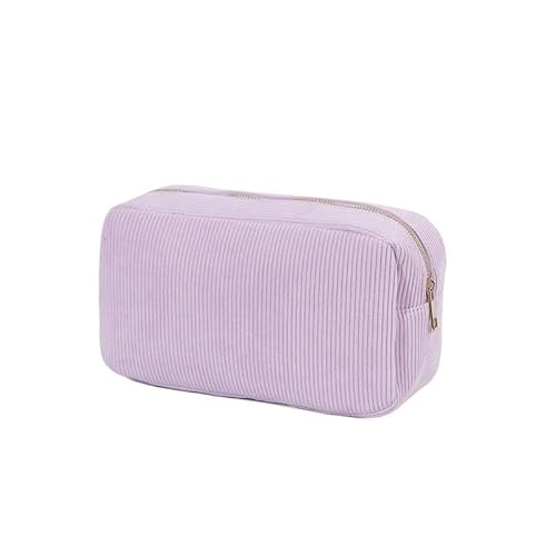 YMGSCC Ladies' Vertical Striped Storage Bag Velvet Surface Portable Toiletry Makeup Bags