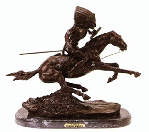 Warrior Statue American Bronze Handmade Sculpture By Frederic Remington Regular Size 21Inch High #TOP1