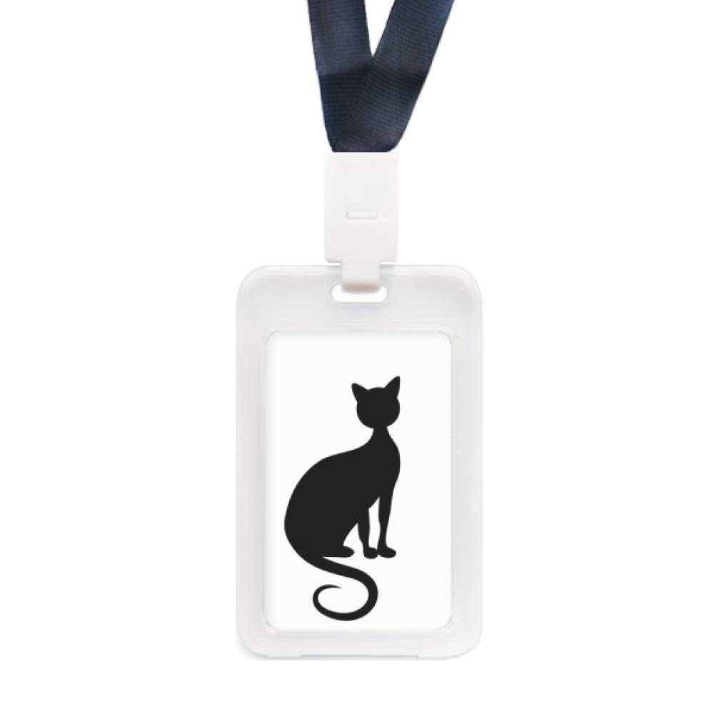 Étui carte d'identité transparent motif chat noir pour vos déplacements