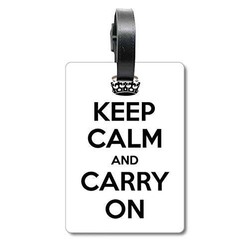 Étiquette de valise Keep Calm noire pour éviter la perte de bagage à l'aéroport