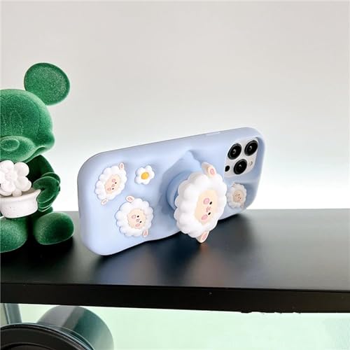 Image of MIDOS Back Cover Compatible with iPhone 14 Pro Max Soft Silicone 3D Cute Cartoon with Holder Full Protective Case for iPhone 14 Pro Max (Case 6)