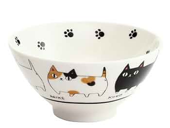 検討中　椀　3つ Amazon｜セラミック藍 猫3兄弟 飯碗 行進 サイズ：約φ11.8 H6.1