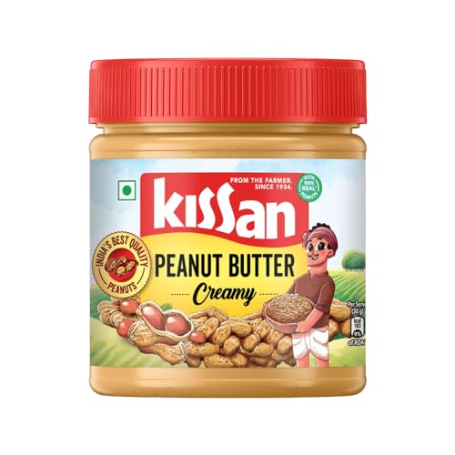Image of Kissan Creamy Peanut Butter | High Protein | With Perfectly Roasted Peanuts | Naturally Gluten Free|| 350 g