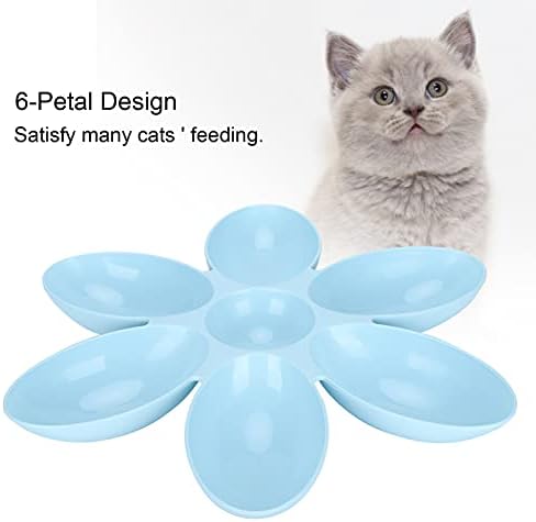 Pet Feeding Bowl, Flower Petals Shaped, Food-Grade 6 Grids, Large Capacity, No Spill Cat & Dog Water Dishes, Multipurpose Pet Accessories (Green)