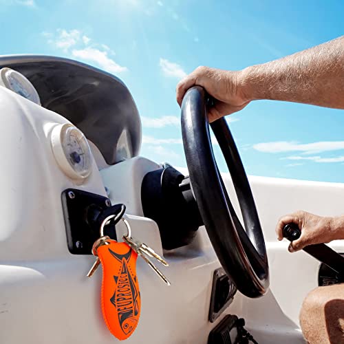 Image of 2 Pack Boat Key Float, Glow in the Dark Floating Keychain for 5-6 Boat Keys,100% Waterproof Key Floats,Strong Buoyancy,Floating Key Ring, Orange & Yellow