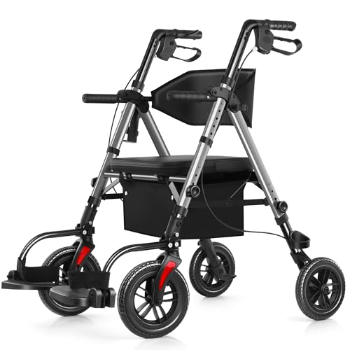 StrollAid Walkers for Seniors, 2 in 1 Rollator Wheelchairs Combo 10