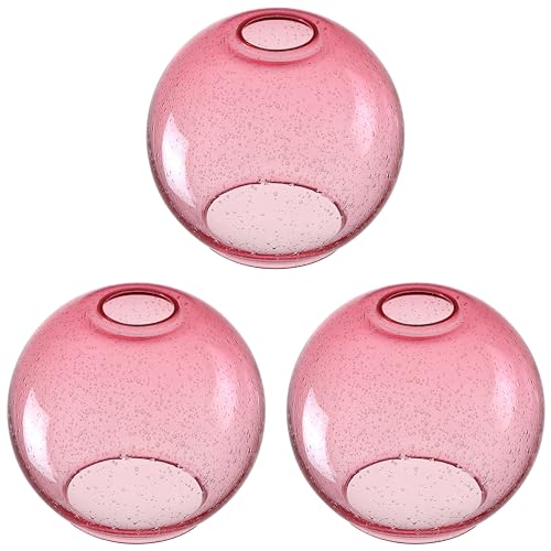 Tonabona 3 Pack 6.3 Inch Replacement Pink Seeded Glass Lamp