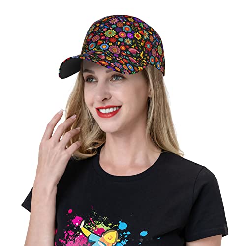 Mexican Floral Baseball Caps Unisex Women Men Adjustable Lightweight Breathable Golf Dad Hat For Outdoor Activities #TOP6