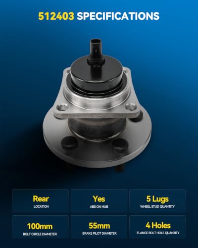 Image of PHILTOP 512403 FWD 2 x Rear Wheel Bearing Hub Assembly for Corolla Sedan