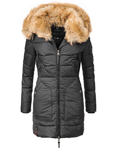 Preisvergleich Produktbild Marikoo Damen Winter-Mantel Steppmantel Knuddelmaus (vegan hergestellt) Schwarz Gr. S