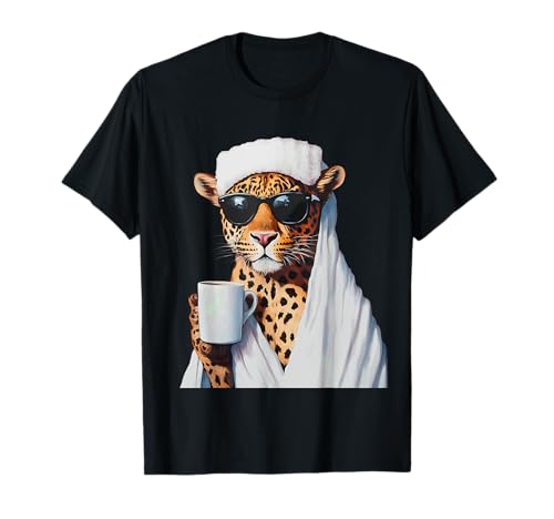 Chill Leopard Cool Shades Coffee Fun Tenue T-Shirt