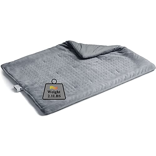 Weighted Heating Pad, XXL Extra Large Electric Heating Pads Weighted Lap Pad for Backï¼ŒShoulder,Leg Pain or Cramps Relief with Auto-Off, Moist & Dry Heat Option,3 Heat Settings Hot Heat Pad,19"x24"