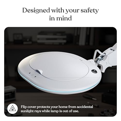 Brightech LightView PRO XL lampa zaciskowa z lupą – bardzo wygodna, łatwa w obsłudze lupa rzemieślnicza i profesjonalna z jasnym światłem LED na biurko – szeroka szklana soczewka – możliwość