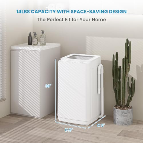 Image of Zynkez 14 lbs Portable Washing Machine, Fully Automatic Portable Washer with 10 Programs, 3 Water Levels, Drain Pump, Small Washer and Spin Dryer Combo for Apartment, RV, Dorm