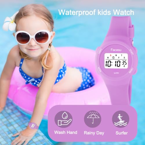 Image of Kids Digital Watch for Girls Boys,Children's Waterproof Colorful Light UP Outdoor Sport Watch with Stopwatch Alarm-Kids Gifts for Girls Boys