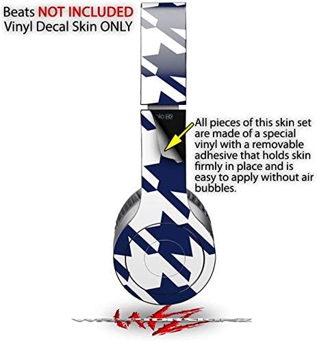 Skin Decal Wrap Works with Original Beats Solo HD Headphones Houndstooth Navy Blue Skin Only (Headphones NOT Included)