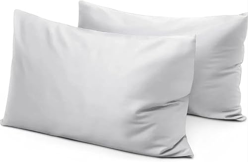 Funda de almohada de viaje para niños color gris plateado sólido de 63 x 79in cierre de cremallera de 2 fundas de almohada de 600 hilos 100 algodón Funda de almohada de viaje para niños color gris plateado sólido de 63 x 79in cierre de cremallera de 2 fundas de almohada de 600 hilos 100 algodón