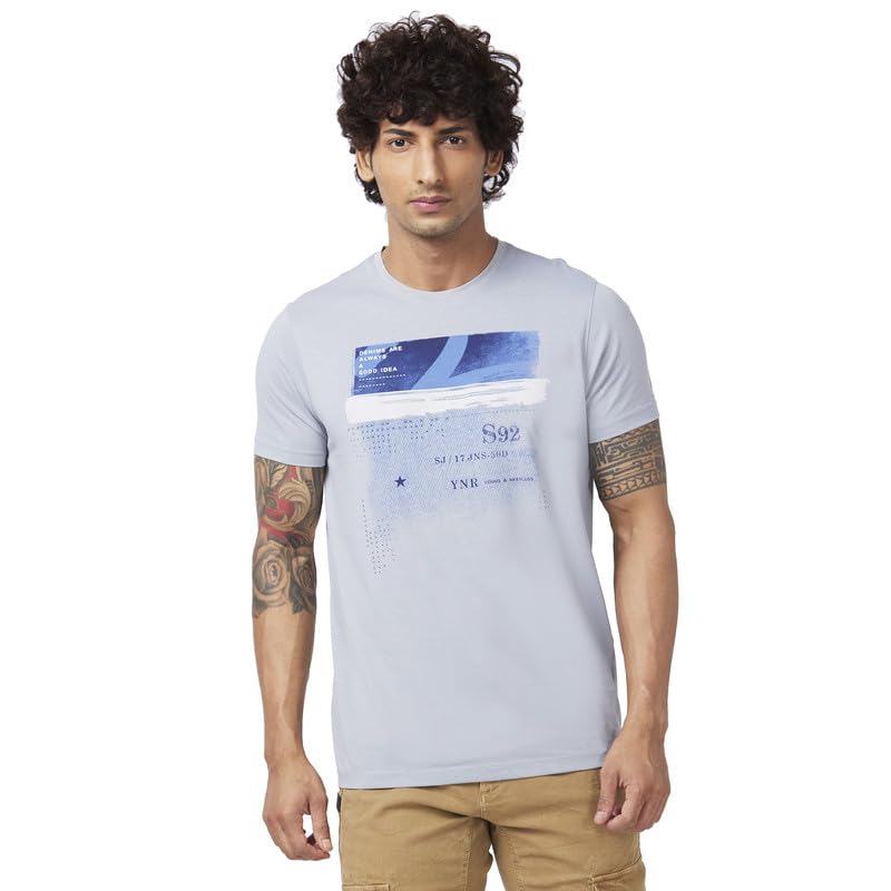 Image of Spykar Men's Solid Slim Fit T-Shirt