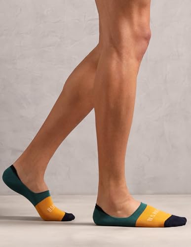 Image of U.S. POLO ASSN. Men's ES014 Contrast Patterned Knit No Show Socks - Pack Of 3