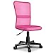 Produktbild TRESKO Bürostuhl Schreibtischstuhl Drehstuhl, erhätlich in 7 Farbvarianten, mit Kunststoff-Leichtlaufrollen, stufenlos höhenverstellbar, gepolsterte Sitzfläche, Lift SGS-geprüft (Pink)