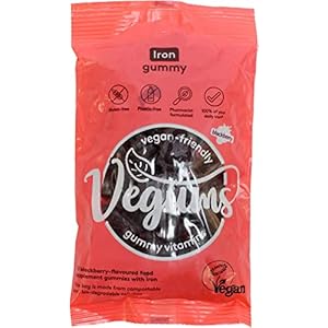 Vegums Iron Gummies | Vegan Friendly Gummy Vitamins | 30 BlackBerry gearomatiseerde kauwbare ijzersupplementen voor het…