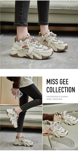 SUCHETA Daddy Schuhe Weibliche Sport Stil Casual Schuhe Koreanische Version der Hundert Matching Dicker Boden Laufschuhe Outdoor Mesh Atmungsaktiv Nicht Stuffy Feet