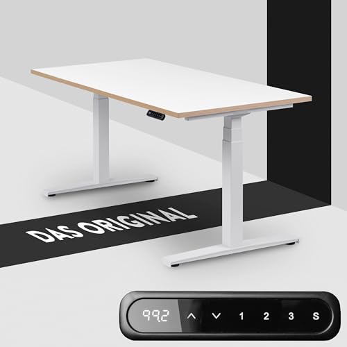 boho office® Höhenverstellbarer Schreibtisch - 120 x 80 cm Elektrisch...