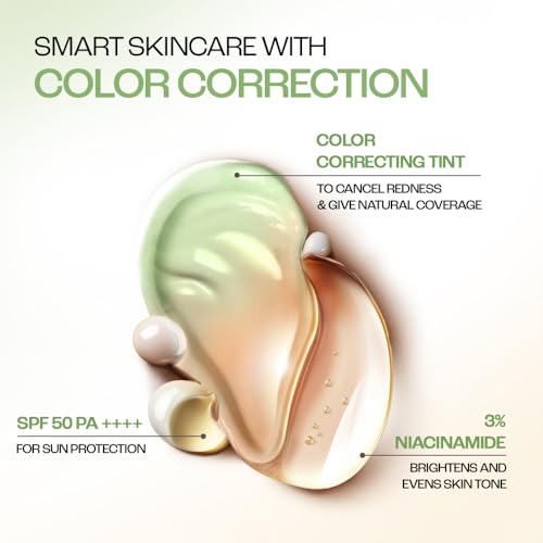 Image of LAKME 9to5 CC+ Matcha Green Cream, 18 g, for Naturally Radiant Skin, with 3% Niacinamide & Antioxidants, SPF 50 PA+++, Smooth Breathable Finish, for Women