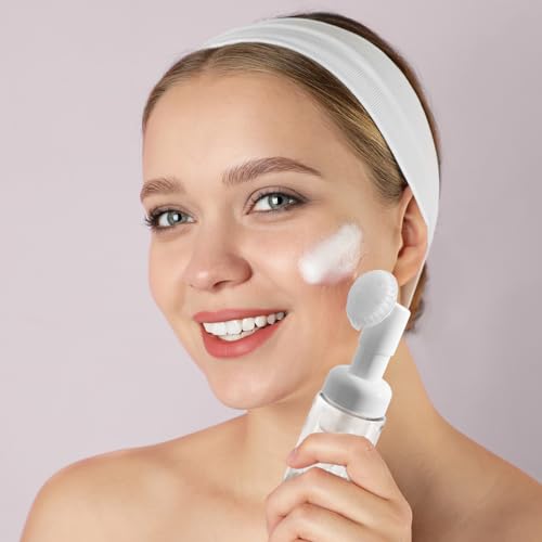 2oz Foam Bottle (3PCS) with Brush, Empty Foaming Pump Dispenser for Hand Soap, Lash Cleanser, Shampoo to Travel (60ml, Clear)3