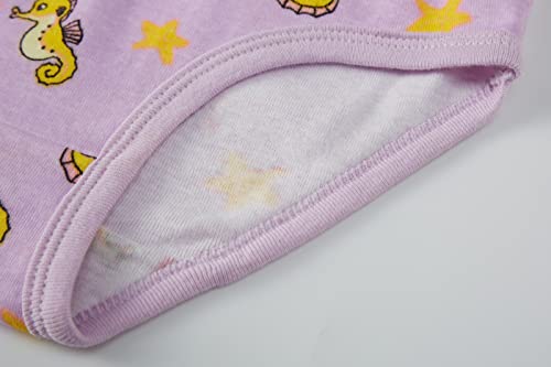 Cadidi Dinos Little Girls' Soft Cotton Underwear Kids Cool Breathable Comfort Panty Briefs Toddler Undies(Pack of 6)4