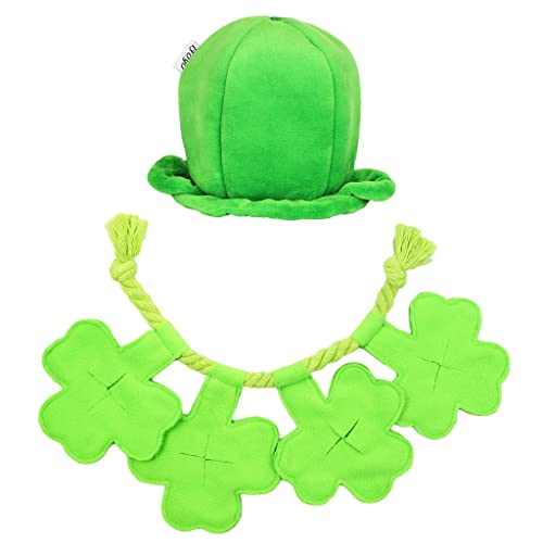 IFOYO Squeaky Plush Dog Toy, St. Patrick's Day Dog Costume, St. Patrick's Day Dog Hat Puppy and Pet Toys for Small, Medium, and Large Dogs