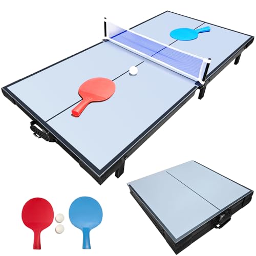 OYE Tablero de mesa plegable de tenis de mesa de 48 pulgadas, juego de mesa de ping pong portátil con raqueta y red