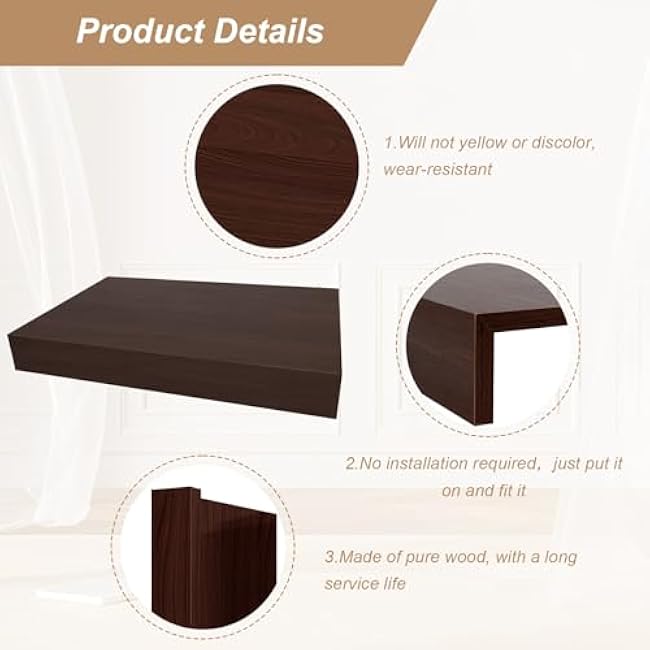 4Pcs 24x12Inch Wood Covers for Wire Shelves, Solid Wood, Thick and Steady, Used for bathrooms, Kitchens, and Food Storage Rooms, Waterproof and Moisture-Proof, Wire Rack Covers (24 x 12 Inch)