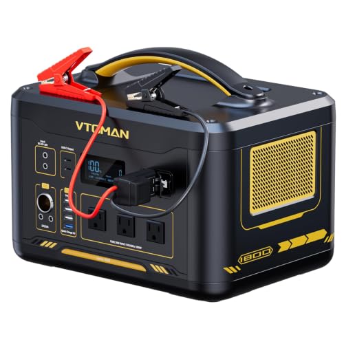 Image of VTOMAN Jump 1800 1408Wh LiFePO4 Portable Power Station with Jumper Cable