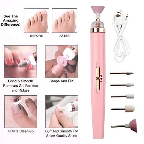 BODYA Electric Nail Drill Sander Set Nail Polishing Machine with Light 5 in 1 Nails Grinder Drill Portable Mini Manicure Art Pen Tools for Gel Removing - Image 4