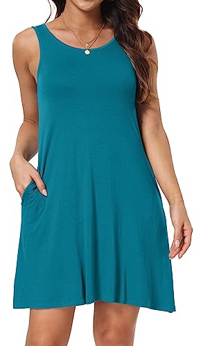 Image of Short /Long Sleeve Women's Cold Shoulder Dress with Pockets Casual Swing T-Shirt Dresses