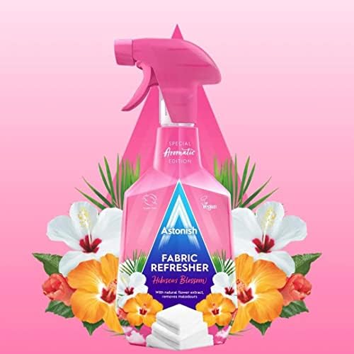 Astonish Special Aromatic Edition Fabric Refresher Spray for Freshening Clothes and Fabrics, Natural Floral Scent, Hibiscus Blossom, 750ml, White