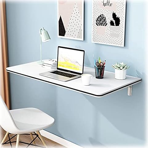 Wall Desk White Fold Down Wall Mount Desk Folding Table - Collapsible Floating Desk Workbench For Laundry Room Home Bar Kitchen Dining Room, Multi-color Edging Design ( Color : Black stripe , Size : L Cover
