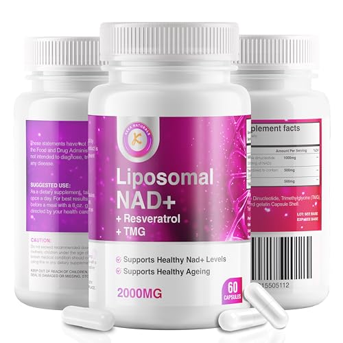 Pure NAD + Trans-Resveratrol + TMG | 2000mg | 3-in-1 Advanced Formula | NAD Resveratrol TMG Supplement | Boost NAD+ | Immune & Energy Support Skin & Overall Health | 60 Capsules
