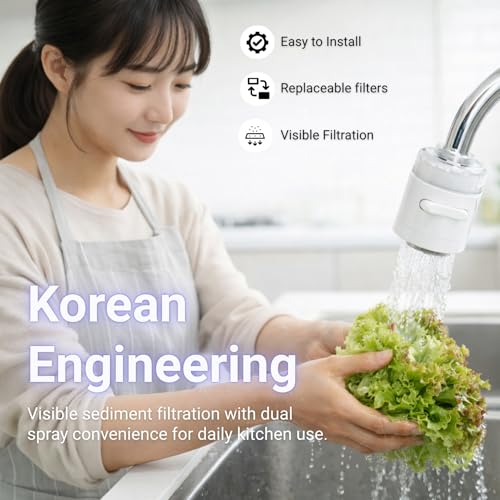 Image of NEMO Cobra Kitchen Tap Filter | Made in South Korea | Removes Residual Chlorine, Rust, Heavy Metals and Larvae | Adjustable Dual Water Outlet | Minimalist Korean Water Filter Designed for Kitchen Use