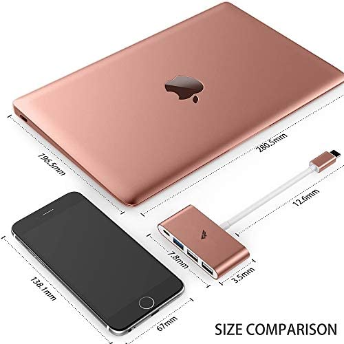 Image of Vaku Luxos USB Type C Hub QUARDO 4IN1 multiport USB 3.0 High-Speed Adapter Connector (5GBPS) Data Transfer Converter Extension Compatible with MacBook Air Pro, Laptop & Other Type C Devices