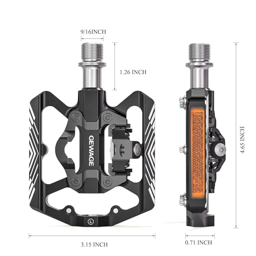 Steckpedale Gewage Klickpedale 2 in 1 Doppelfunktion Flach und Clipless