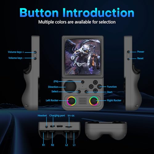 Image of R36TMAX Retro Handheld Game Console, Retro Gaming Console with 4.0 Inch 720x720 IPS Screen, Portable Handheld Linux System, 4000mAh Battery (Light Gray-128GB)
