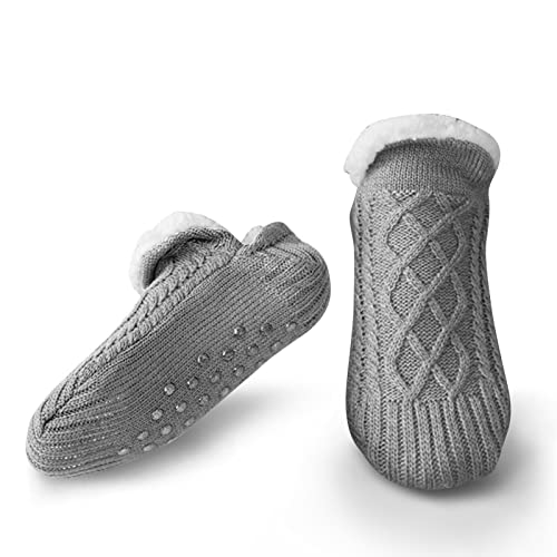 Lenugeo Flauschige Thermo Haussocken Damen Herren, ABS Winter Warme Dicke Fleece Socken, Fußwärmere Bodensocken Wandersocken Bettsocken Hüttensocken (1 Paar 43-46) Cover