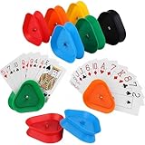 AHEJIOO 6 Stück Kartenhalter Kinder, Spielkartenhalter Kunststoff Wiederverwendbar,Karten Halter für Senioren Erwachsene und Kinder, Kartenhalter Spielkarten, Kartenständer