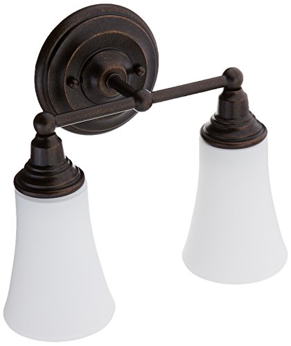 Moen Yb8262Orb Rothbury 2-Light Dual-Mount Bath Bathroom Vanity Fixture With Frosted Glass, Oil Rubbed Bronze #TOP21