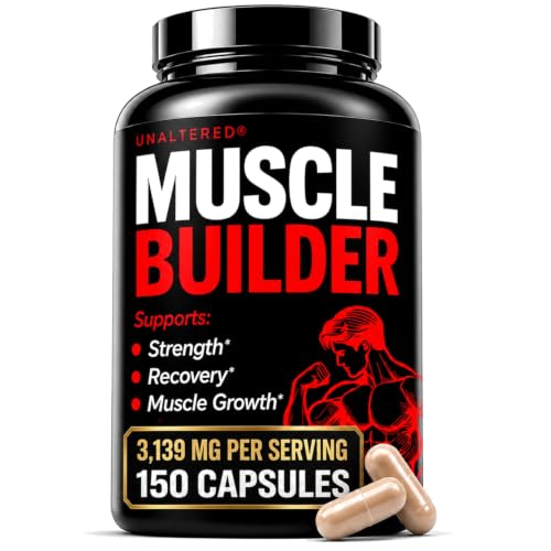Image of UNALTERED 6-in-1 Anabolic Muscle Builder for Men - Growth, Size, Strength - Natural Muscle Building Supplement & Energy Booster - Tribulus Terrestris, Ginseng, Vitamin D3, Ashwagandha - 150 Capsules