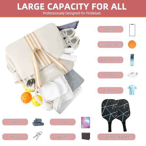 Pickleball Bag - Pickle Ball Tote Backpack with Shoe Compartment & Wet Pocket3